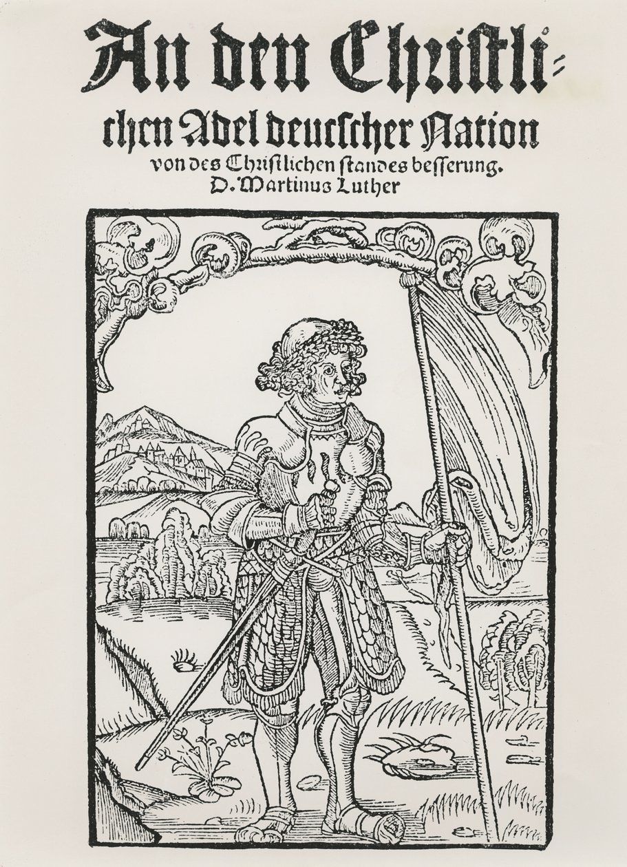 Martin Luthers Manifest til den tyske nations kristne adel, Strasbourg, 1520 af German School