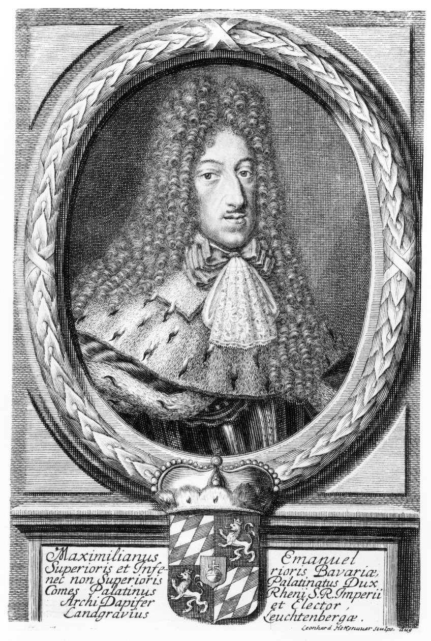 Maximilian II Emanuel (1662-1726), graveret af Leonard II Heckenauer (165060-c.1704) af German School