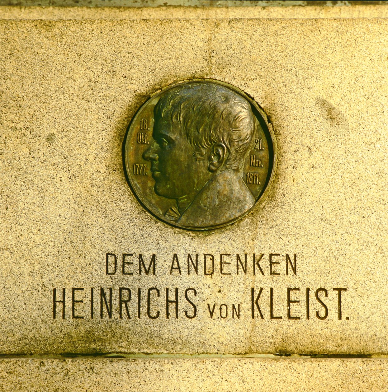 Medaljon fra monumentet til Heinrich von Kleist (1771-1811) (bronze) af German School