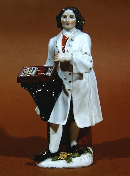 Meissen-statuette af en brillesælger (porcelæn) af German School