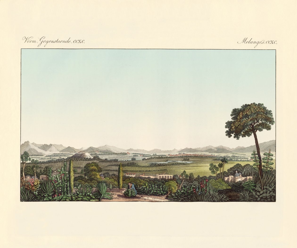 Mexico (farvet gravering) af German School