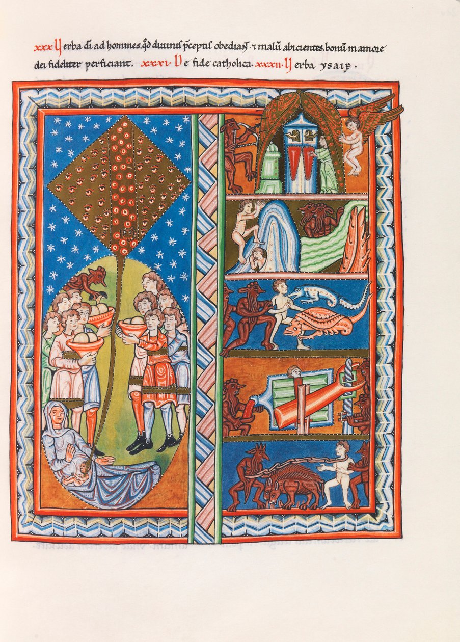 Miniature fra Liber Scivias af Hildegard af Bingen, ca. 1175 (faksimile) af German School