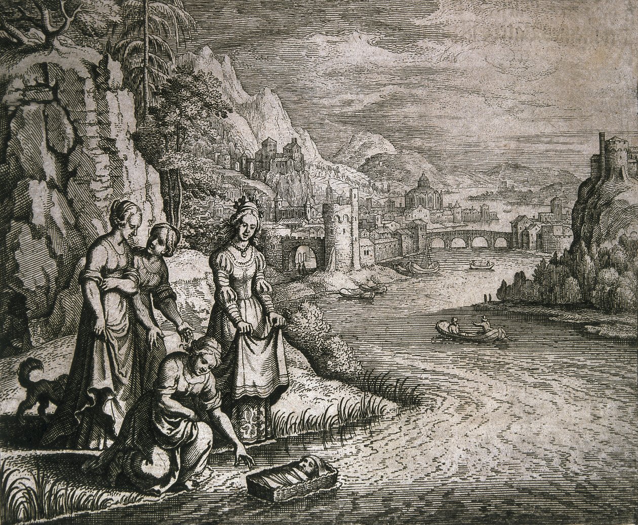 Moses reddede fra Nilen af German School