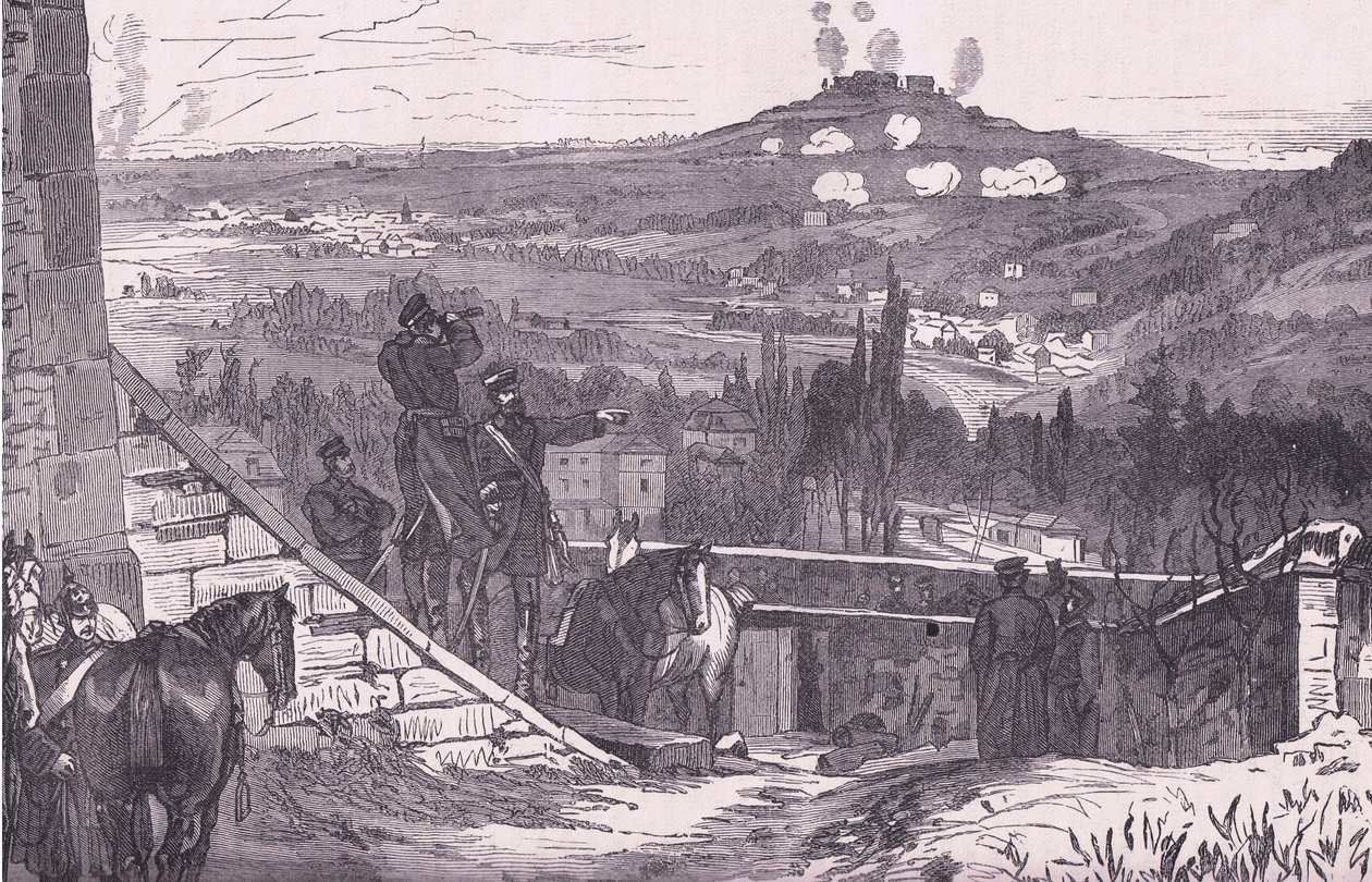 Mount Valerien under belejringen, Cassells historie om krigen mellem Frankrig og Tyskland udgivet af Cassell and Company Limited, ca. 1890 (litho) af German School