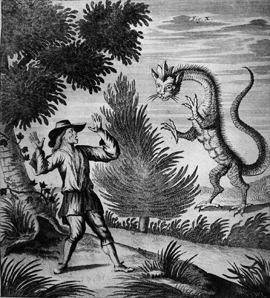 Mountain Dragon, ca. 1660 (gravering) af German School