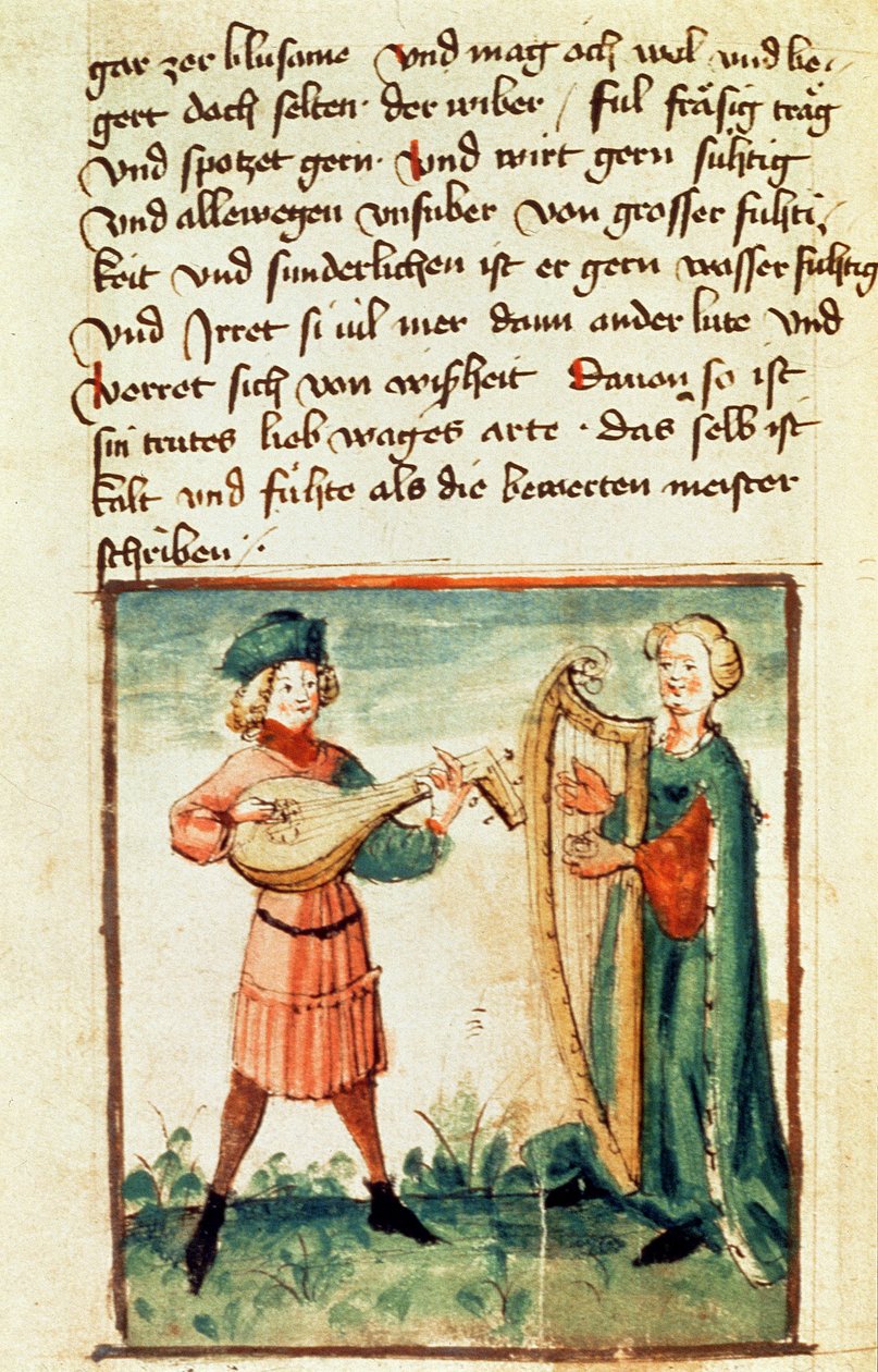 Ms Add 17987 fol.86v Det sangvinske temperament af German School