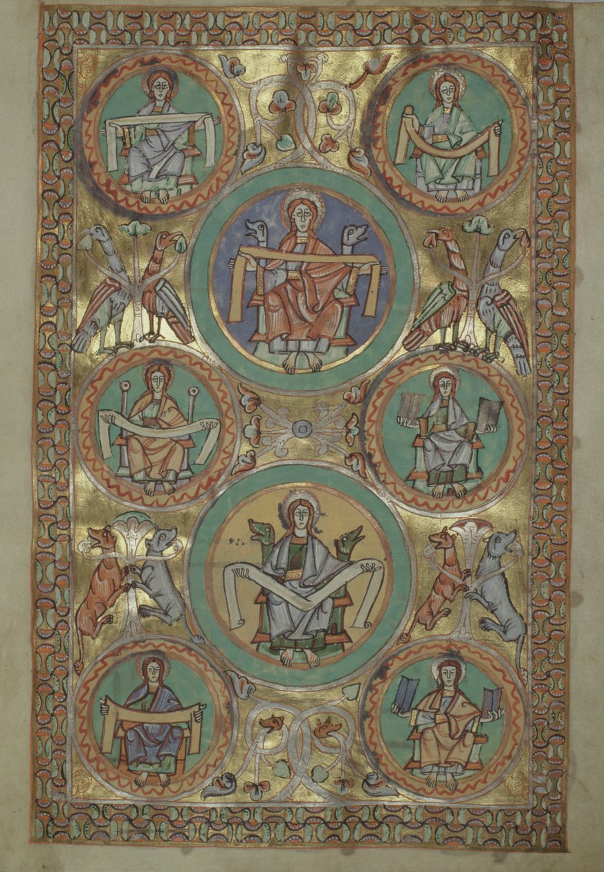 Fru Czart. 1207 IV, fol.11v The Life of Christ ifølge St. Matthæus, fra The Evangeliarium of the Cathedral of Plock, c.1075 af German School