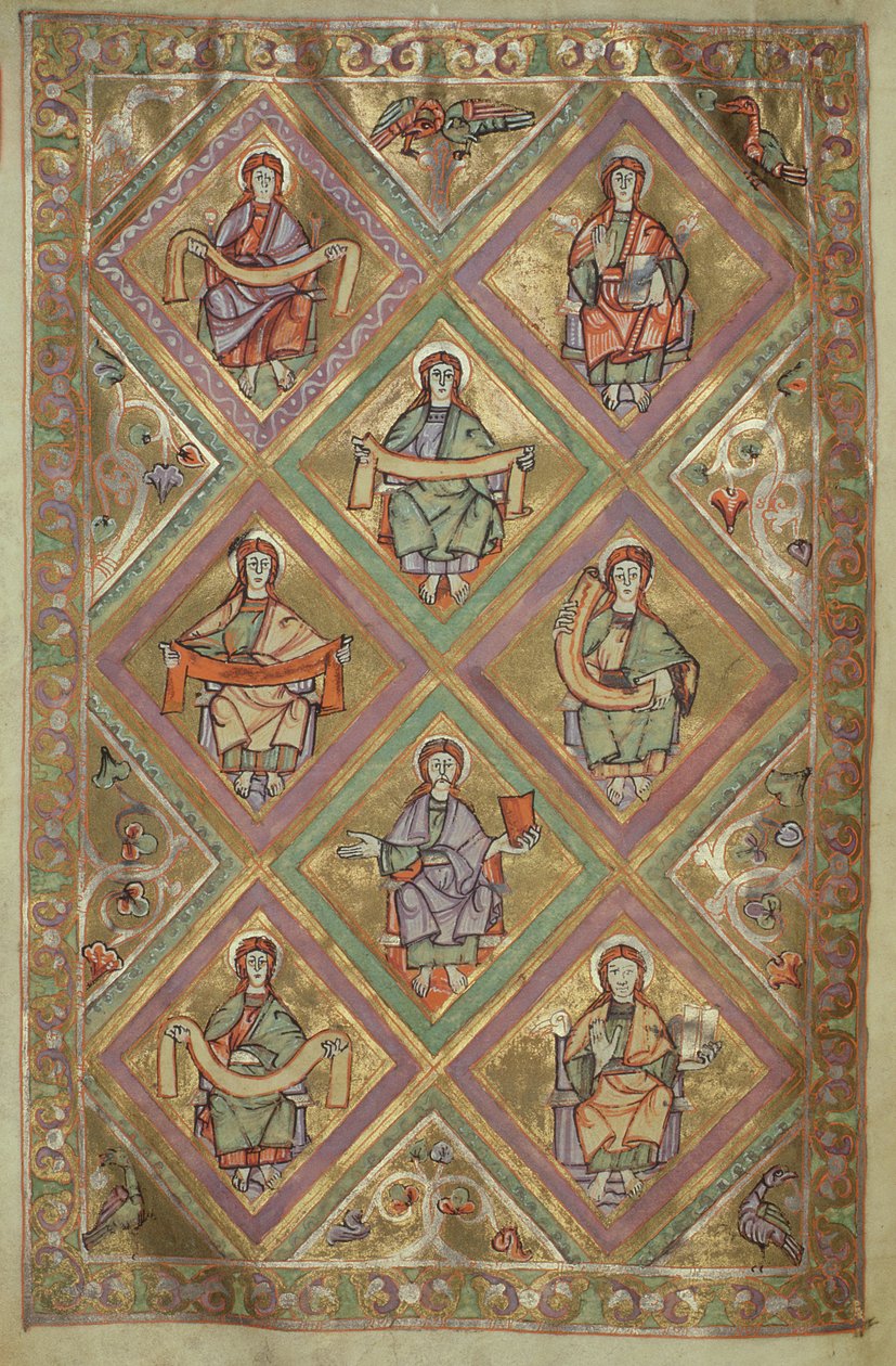 Fru Czart. 1207 IV, fol.9v Kristi liv ifølge St. Matthæus, fra The Evangeliarium of the Cathedral of Plock c.1075 af German School