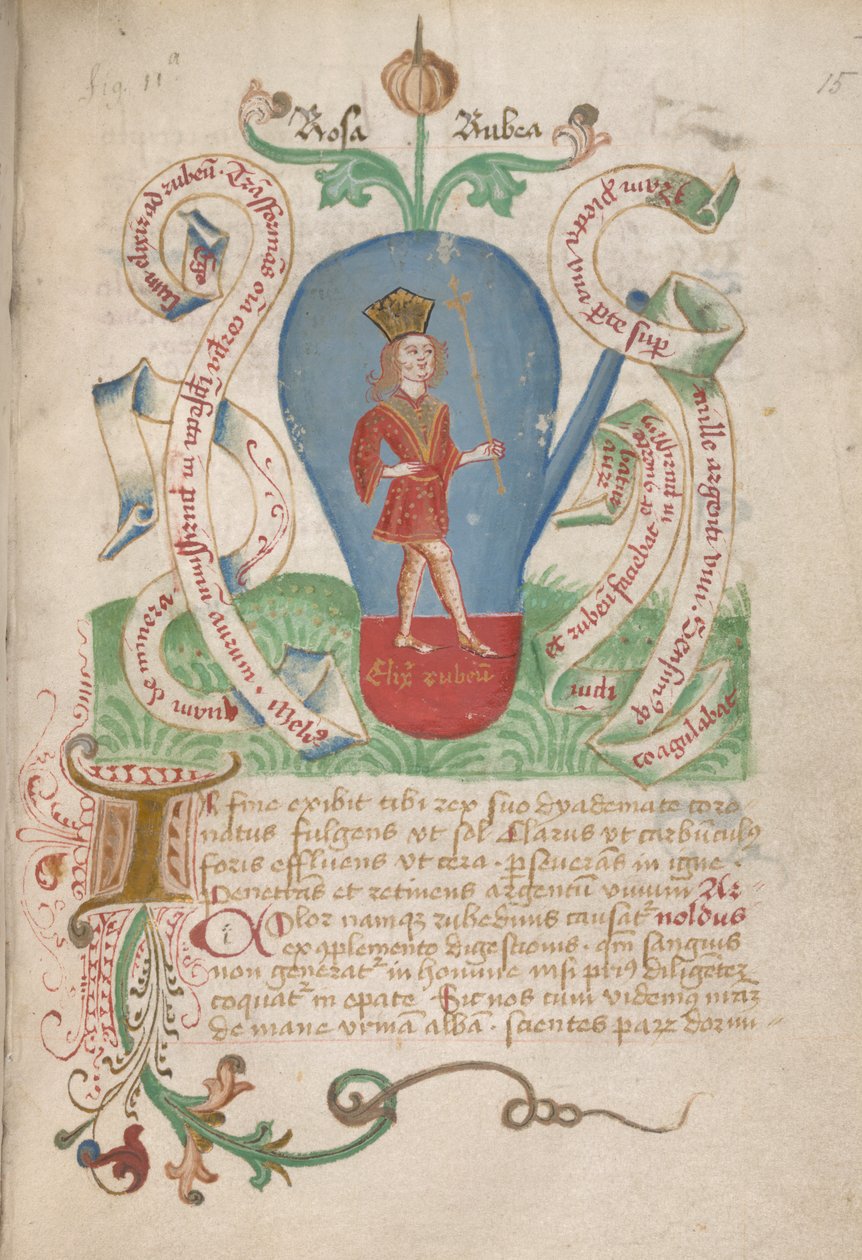 Ms Sloane 2560, f.15 fra Alchemical Treatises, slutningen af det 15. århundrede (vellum) af German School