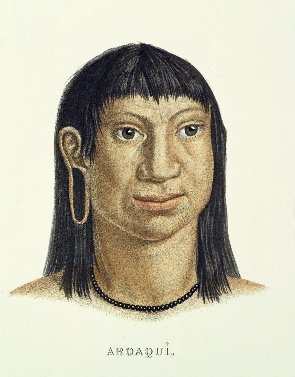 Indfødt mand af Aroaqui-stammen, fra Atlas of a Journey in Brazil af Johann Baptist von Spix (1781-1826) og Karl Friedrich Philipp Martius (1794-1868), udgivet ca. 1835-50 af German School