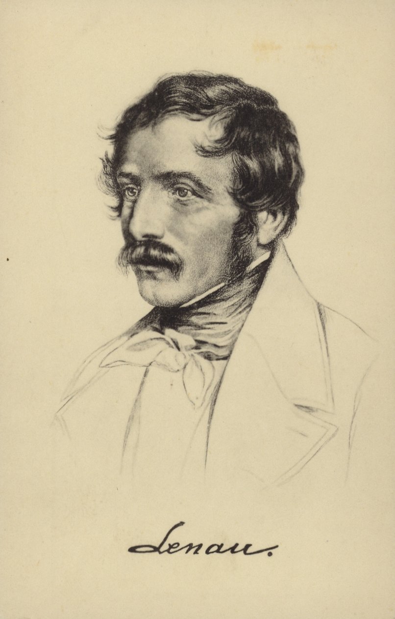 Nikolaus Lenau (1802-1850), østrigsk digter (litografi) af German School