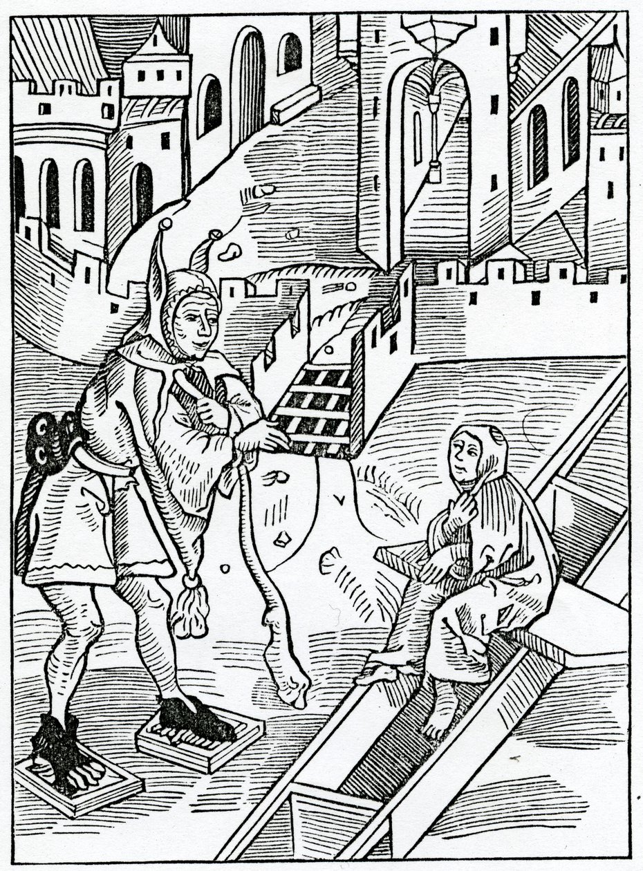 Af foragt eller foragt for hellige skrifter, illustration fra Alexander Barclays engelske oversættelse af 