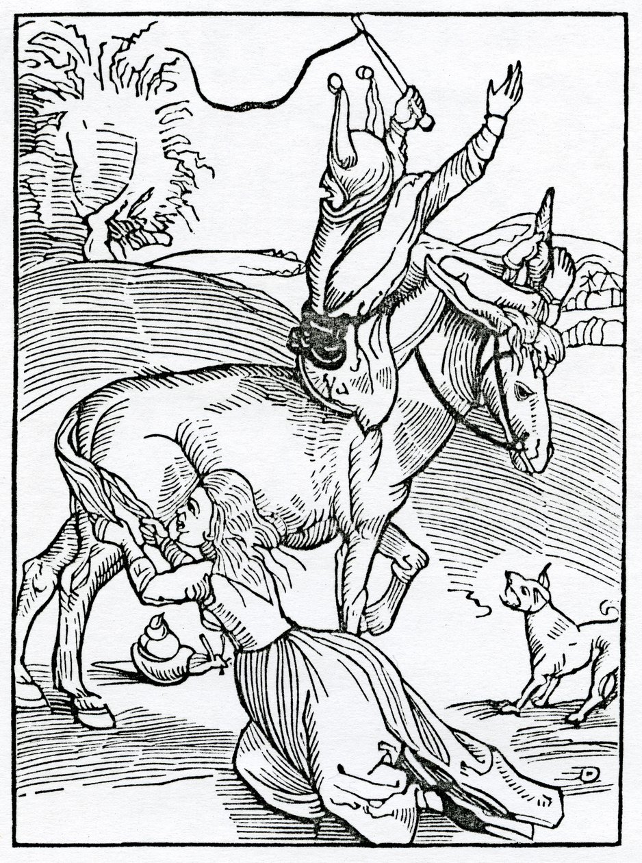 Of great wrathe, procedynge of small occasyon, illustration fra Alexander Barclays engelske oversættelse af "The Ship of Fools", fra en udgave fra 1874 af German School