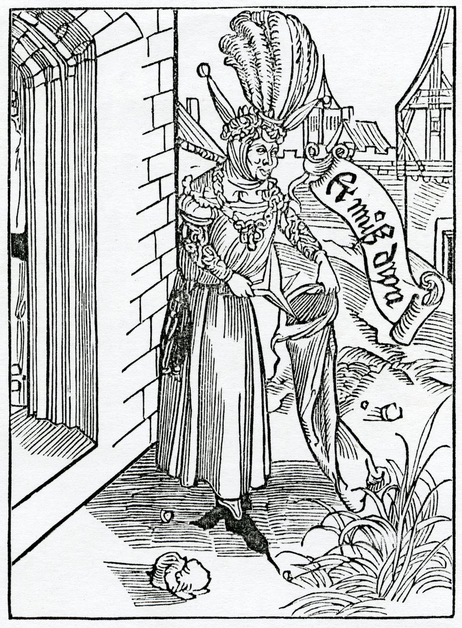 Af landets uhøflige mænds arrogance og stolthed, illustration fra Alexander Barclays engelske oversættelse af 