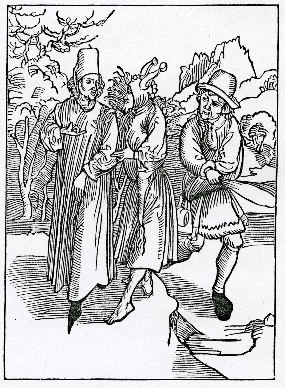 Af uvenlighedens og fjollets stemme, som det følger, illustration fra Alexander Barclays engelske oversættelse af 