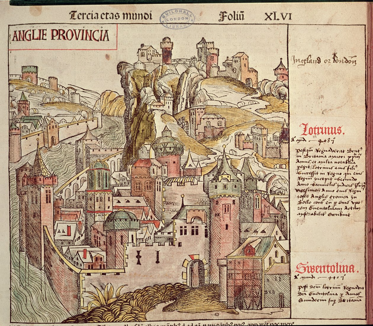 Old London, fra Nürnberg Chronicle af Hartmann Schedel (1440-1514) 1493 af German School