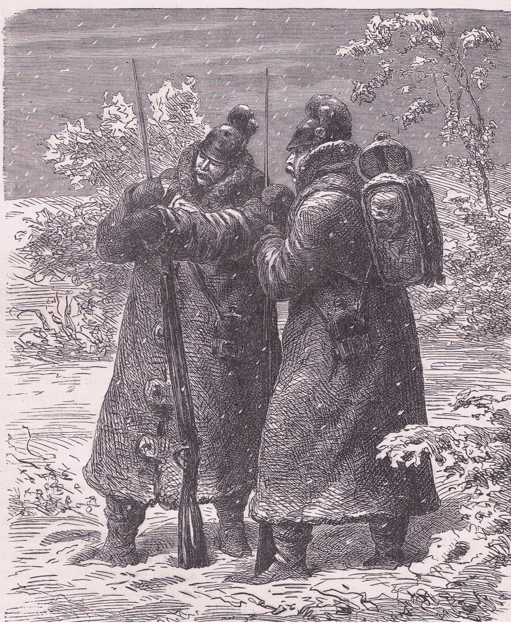 Forpost i sneen, Cassells historie om krigen mellem Frankrig og Tyskland udgivet af Cassell and Company Limited, ca. 1890 (litho) af German School