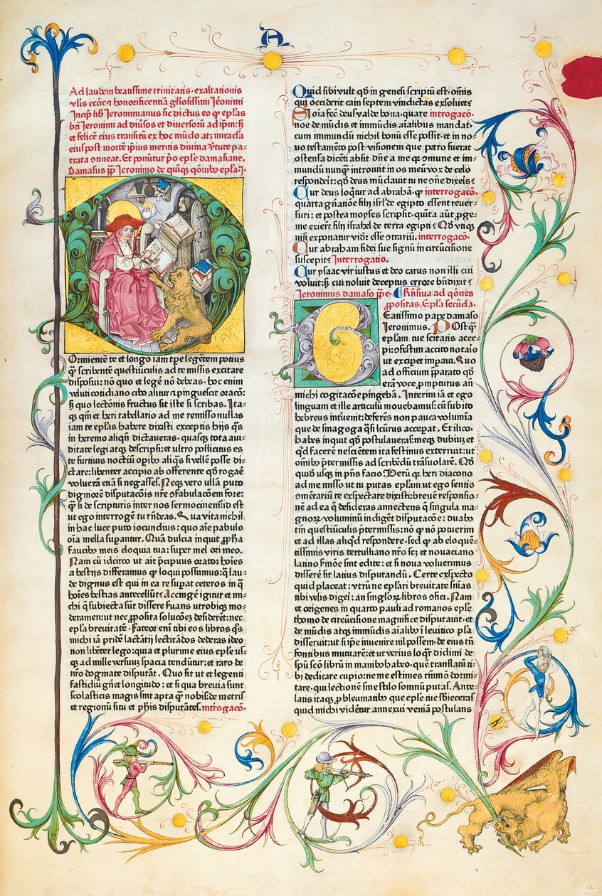 Side fra The Letters of Hieronymus Hieronymus breve og afhandlinger, redigeret af Adrianus Brielis af German School