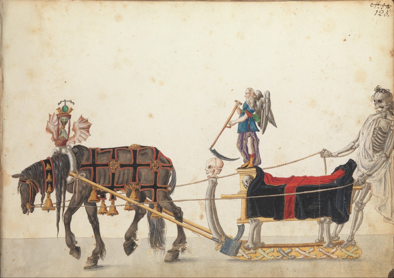 Festslæde i parade, ca. 1640 (pen og blæk, akvarel og vaske) af German School