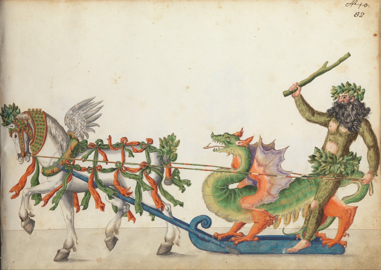 Festslæde i parade, ca. 1640 af German School