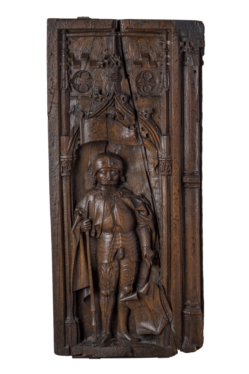 Bænkegavl med billede af Sankt Quirinus af Neuss, ca. 1485-1515 (egetræ) af German School