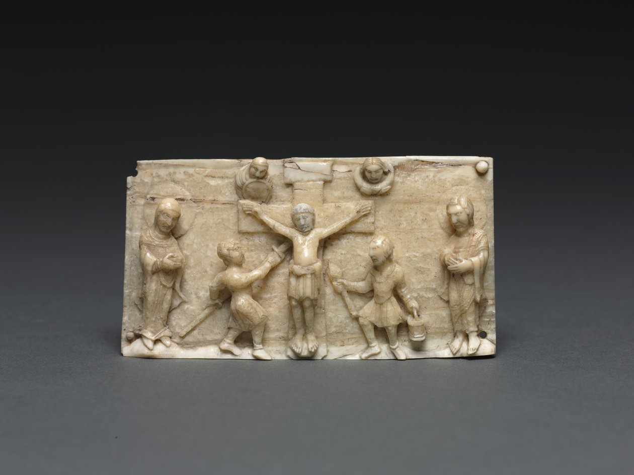 Plaque from a Portable Altar: The Crucifixion, Lower Rhine Valley, 1050-1100 af German School