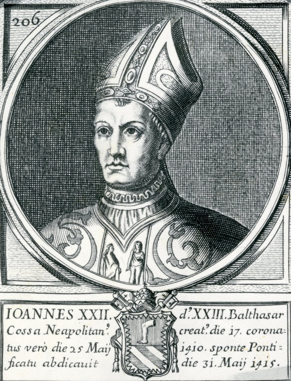 Portræt af modpave Johannes XXIII (stik) af German School