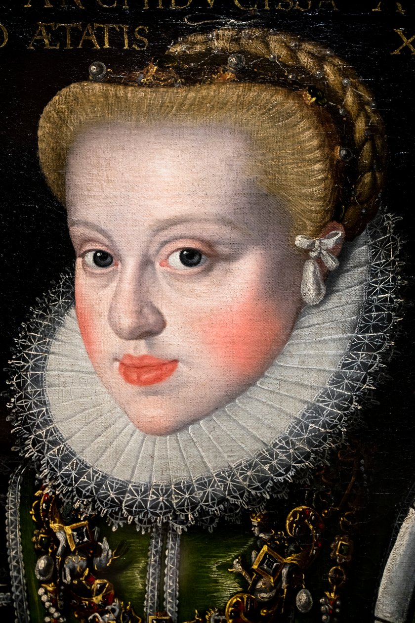 Portræt af ærkehertuginde Anne af Østrig (1573-1598), 18 år gammel af German School