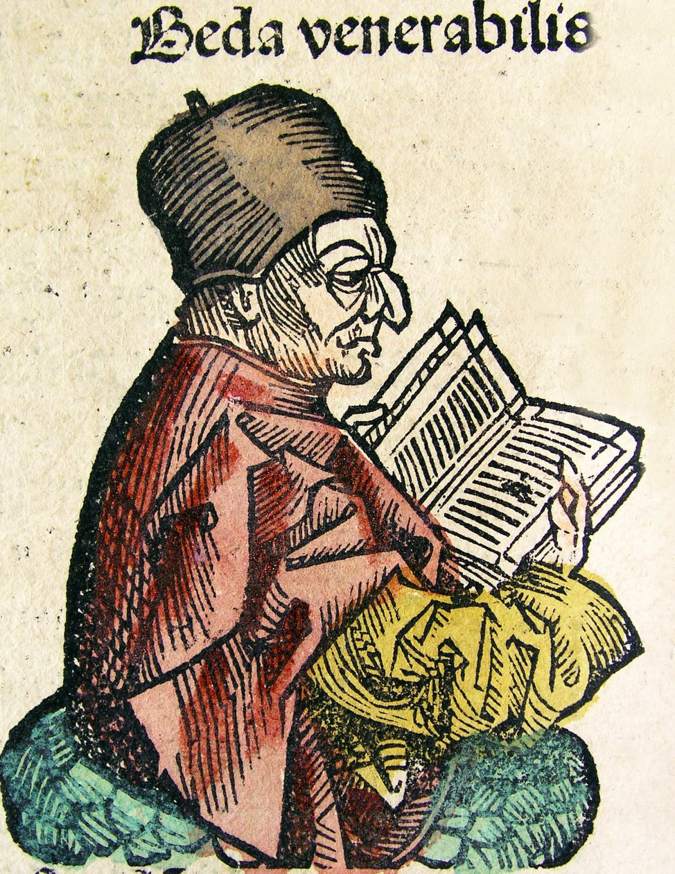 Portrait of Bede (673-735), offentliggjort i Nürnberg Chronicle, 1493 af German School