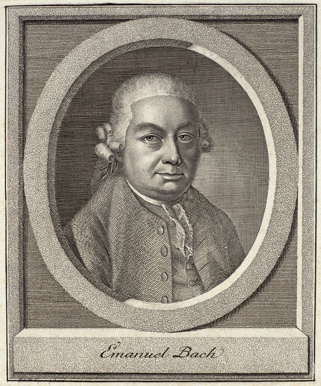 Portræt af Carl Philipp Emanuel Bach (1714-88) af German School