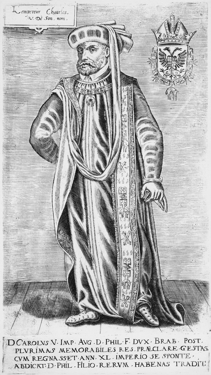 Portræt af Karl V (1500-1558), den hellige romerske kejser af German School