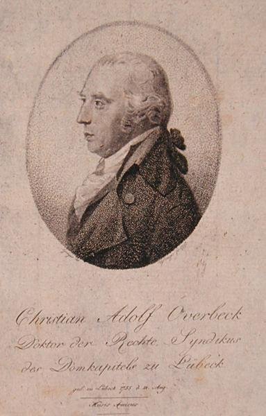 Portræt af Christian Adolf Overbeck (1755-1821) (stik) af German School