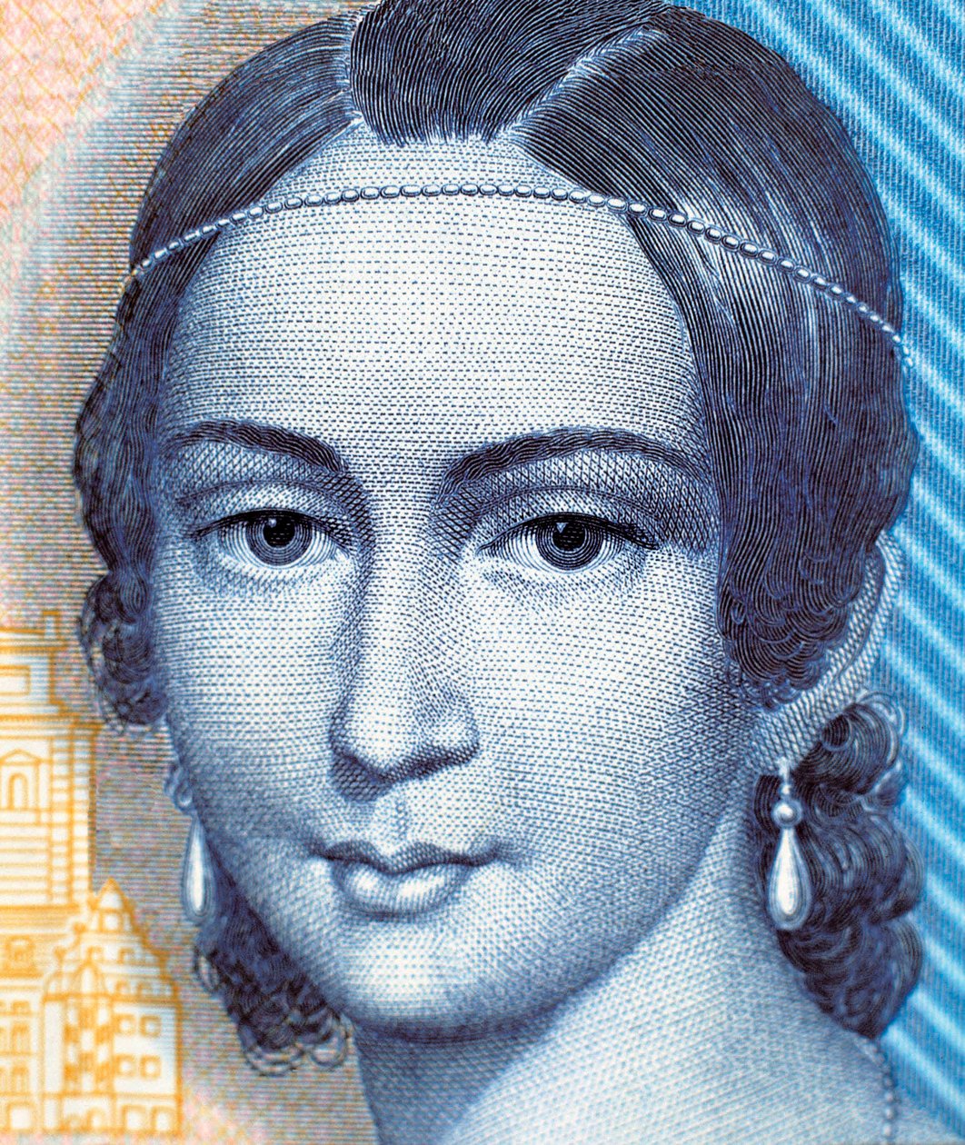 Portræt af Clara Schumann på 100 marks seddel, forside af German School