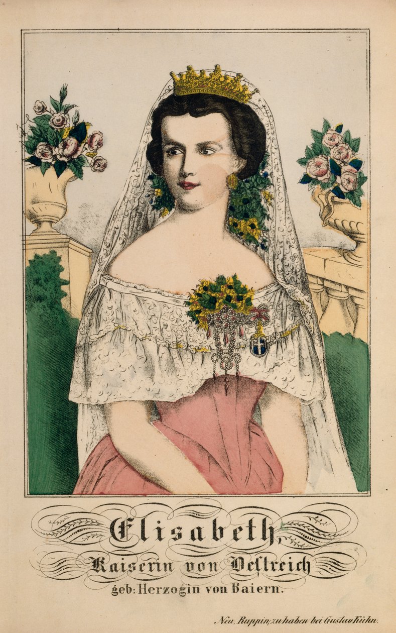 Portræt af Elizabeth af Bayern, kejserinde af Østrig, fra Neuruppiner Bilderbogen, 1860 af German School