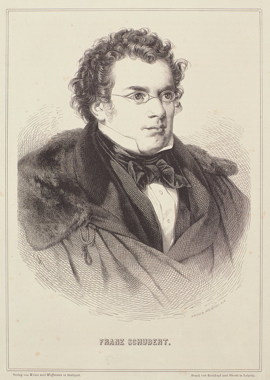 Portræt af Franz Schubert (1768-1827) af German School