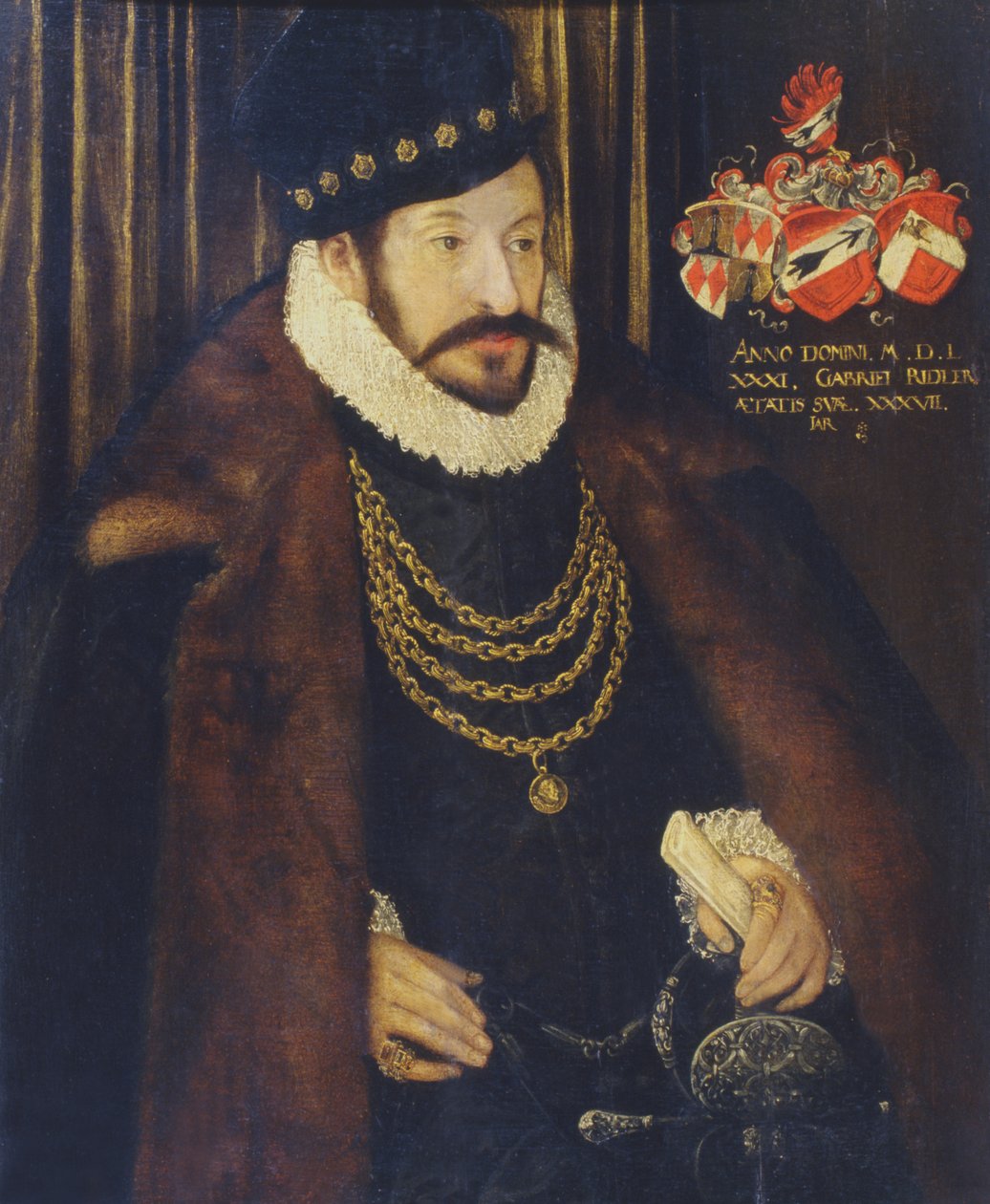 Portræt af Gabriel Ridler, 1581 af German School