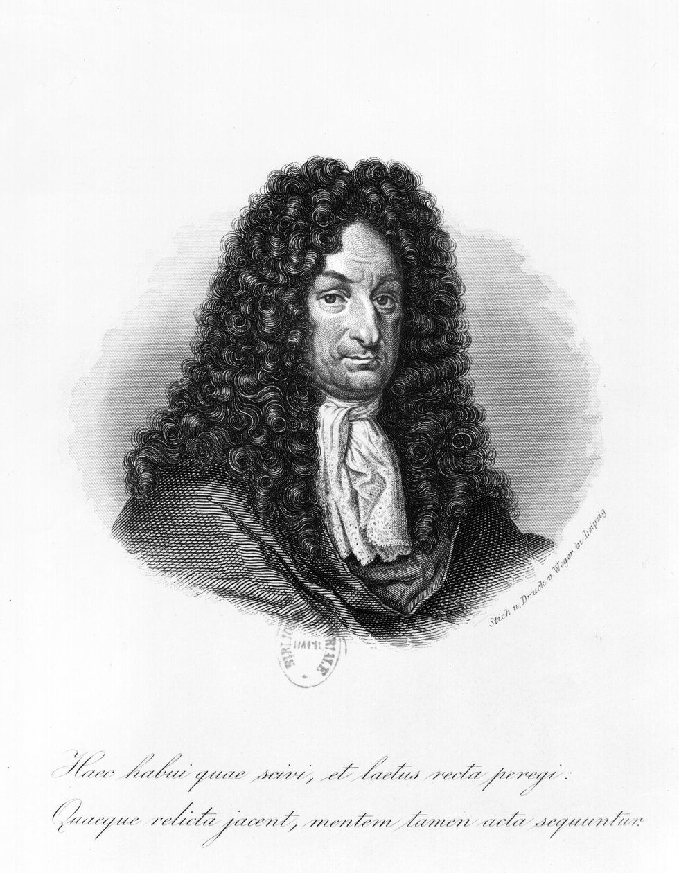 Portræt af Gottfried Wilhelm (1646-1716) Baron de Leibniz af German School