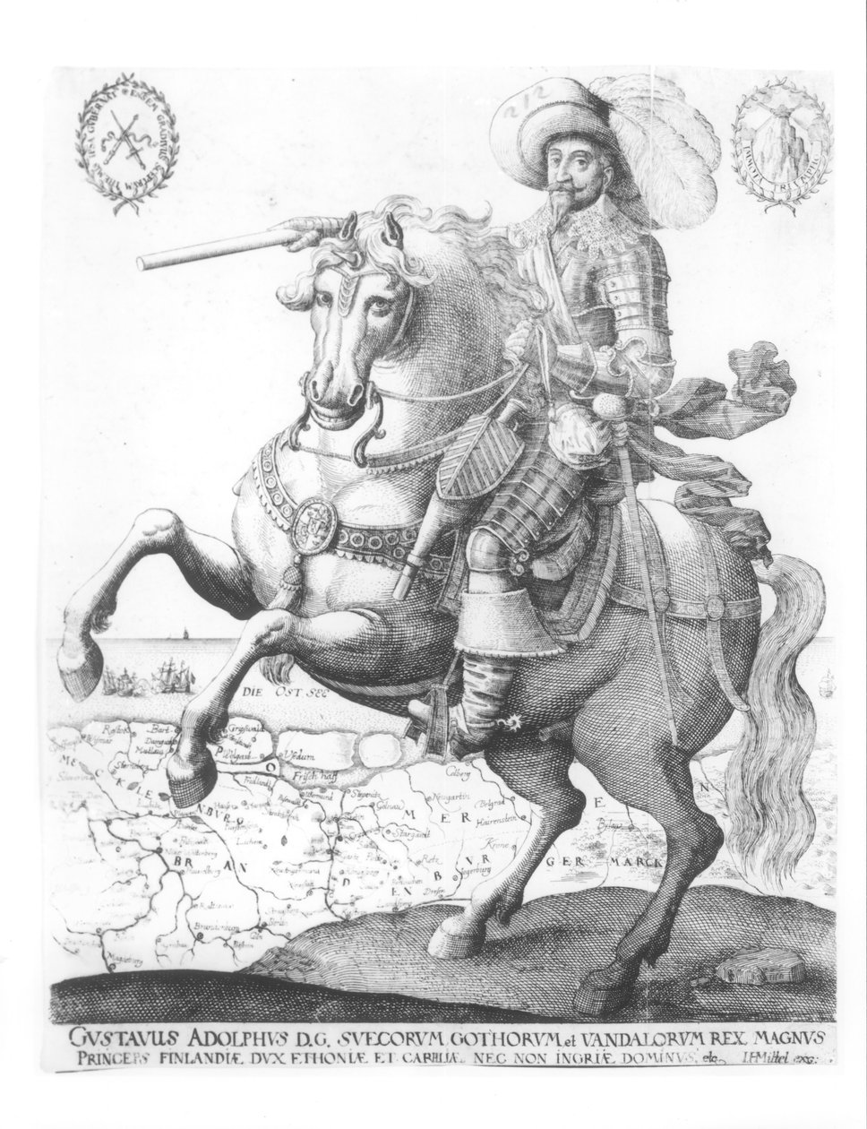 Portræt af Gustavus Adolf II, konge af Sverige (1594-1632) af German School