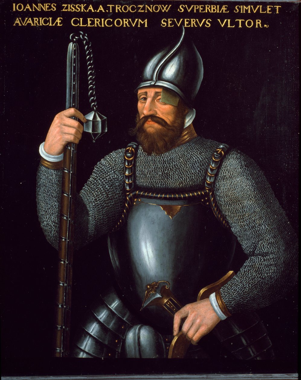 Portræt af Jan Zizka, hussitternes krigschef, 1500-tallet (maleri) af German School