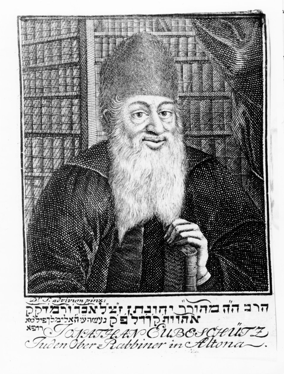 Portræt af Jonathan Eubeschutz, overrabbiner i Altona af German School