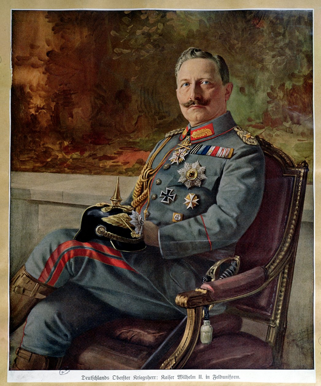 Portræt af kejser Wilhelm II (1859-1941) af German School