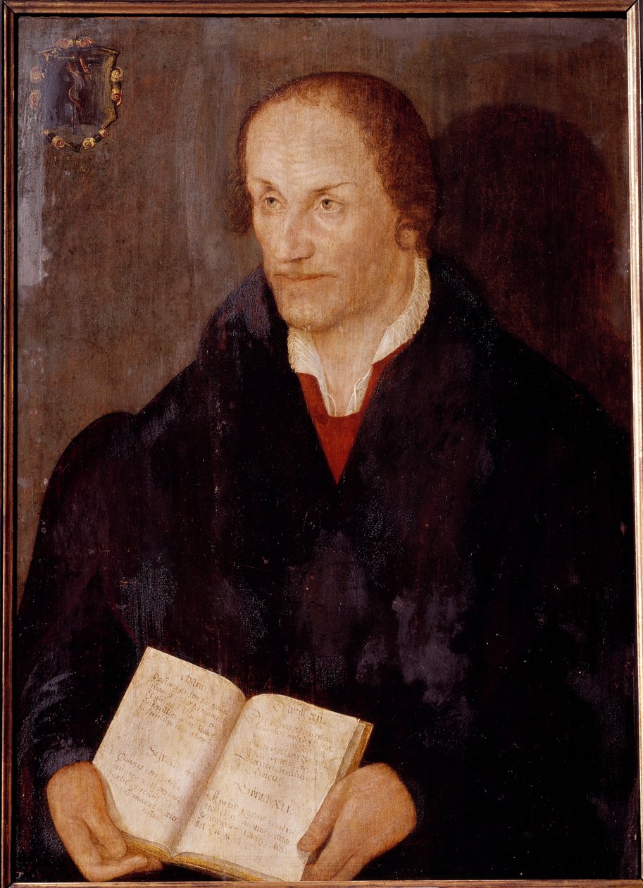 Portræt af Philippe Melanchton (Philipp Melantone eller Melanchthon af German School