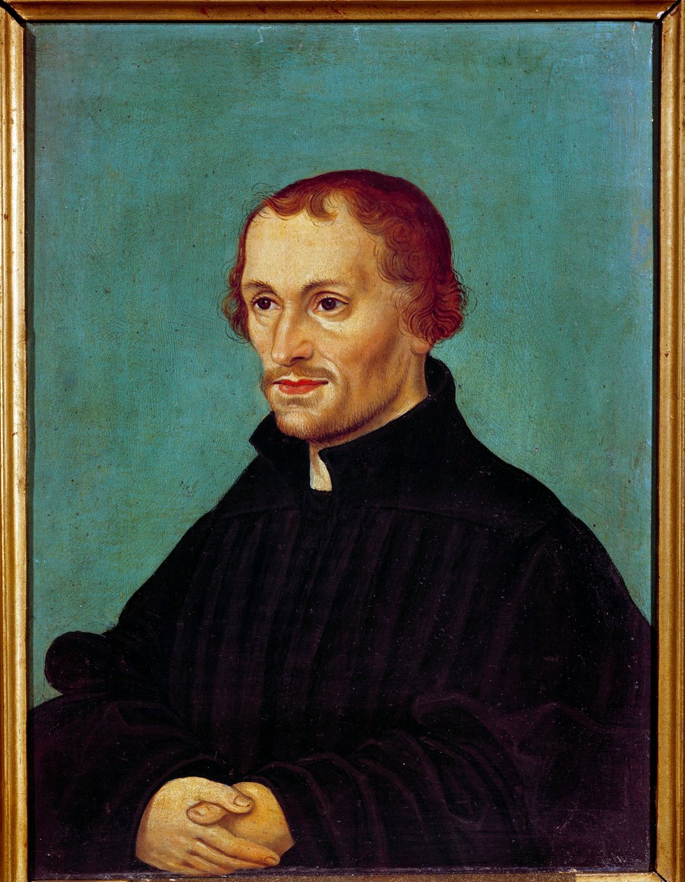Portræt af Philippe Melanchton (Philipp Melantone eller Melanchthon eller Schwartzerd af German School