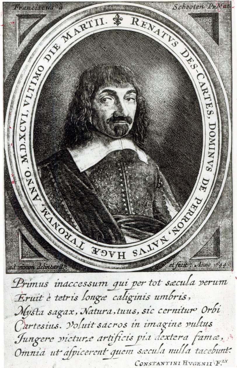 Portræt af Rene Descartes, 1644 af German School