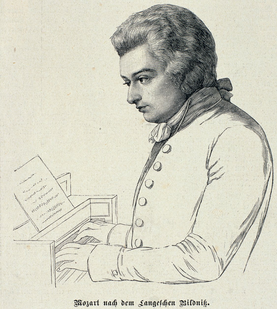 Portræt af Wolfgang Amadeus Mozart (1756-91) af German School