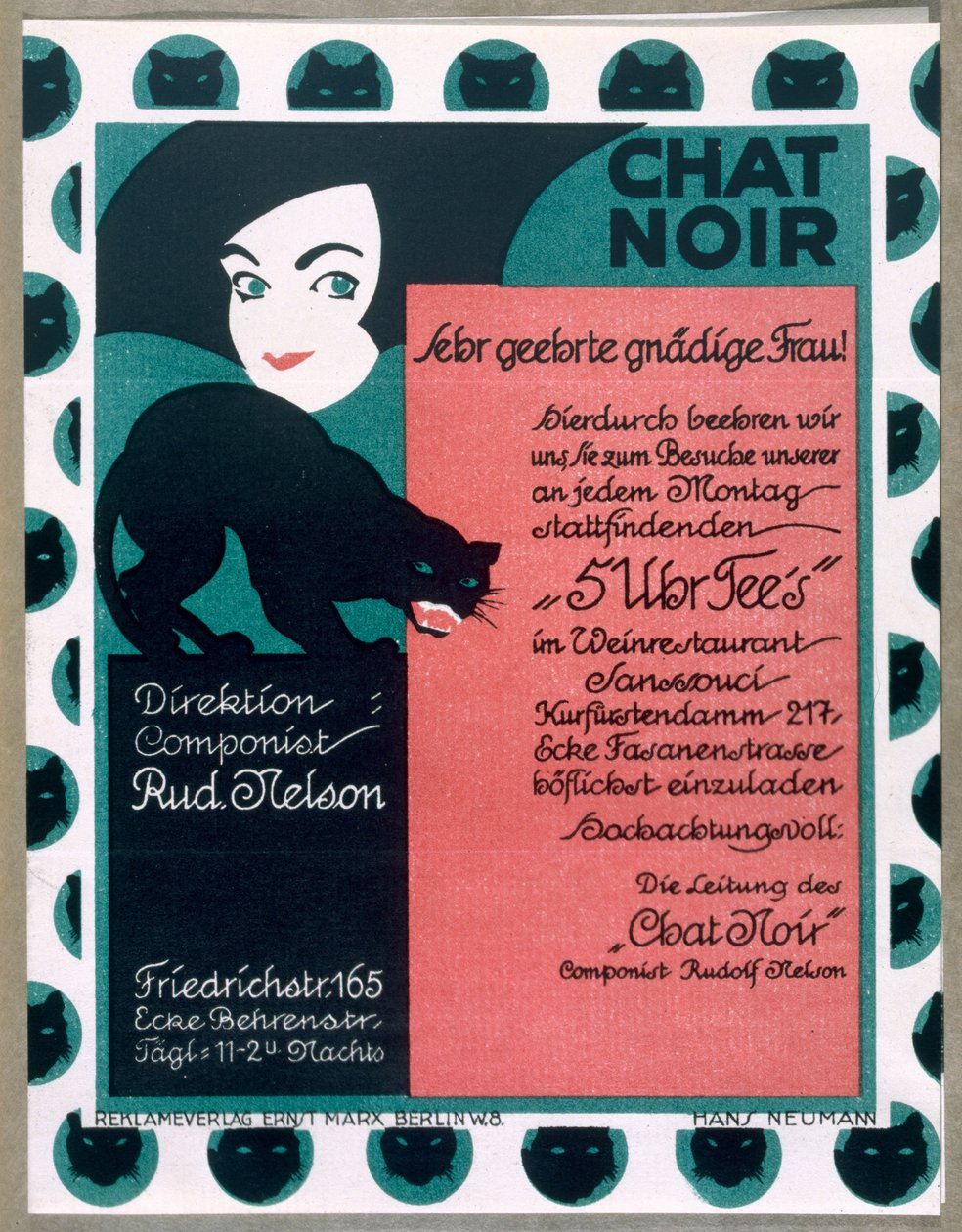 Plakat, der reklamerer for kabareten 