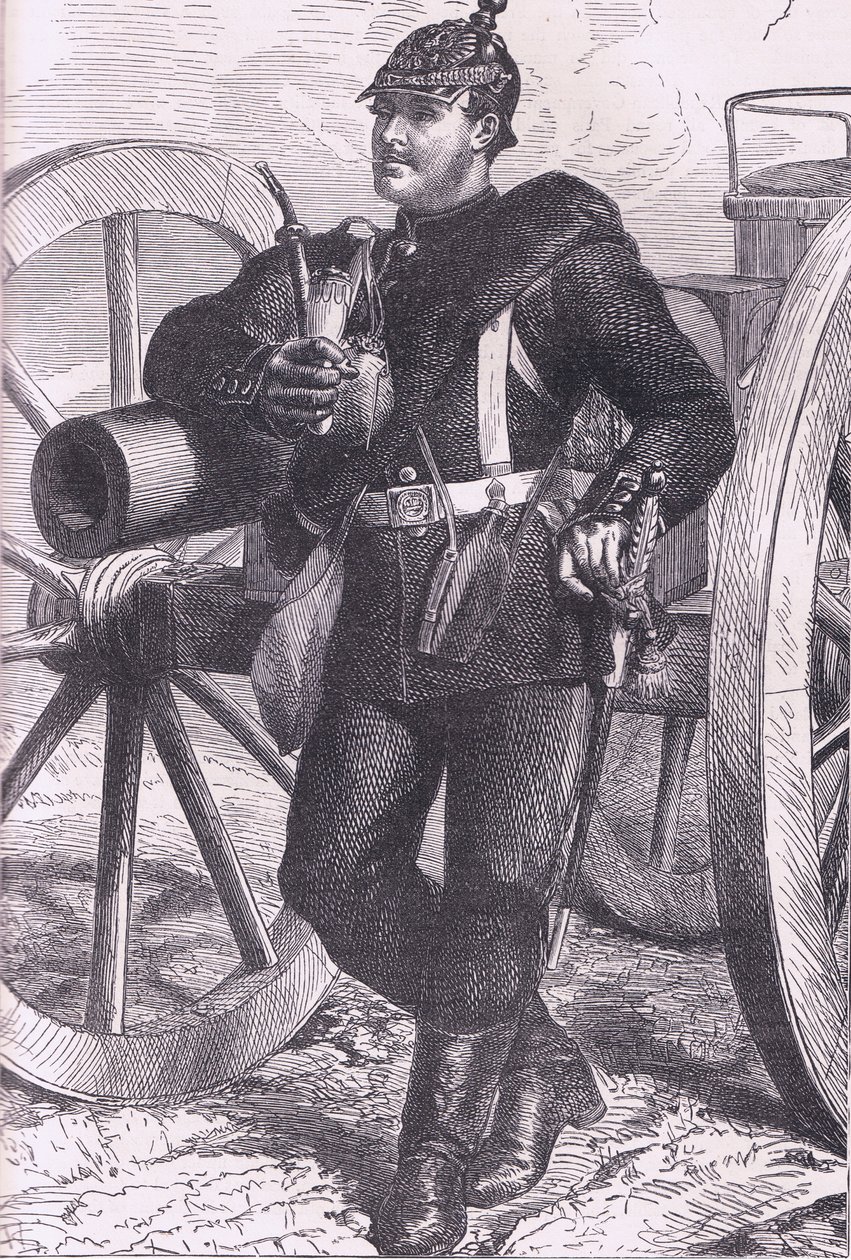 Preussisk artillermand, Cassells historie om krigen mellem Frankrig og Tyskland udgivet af Cassell and Company Limited, ca. 1890 (litho) af German School