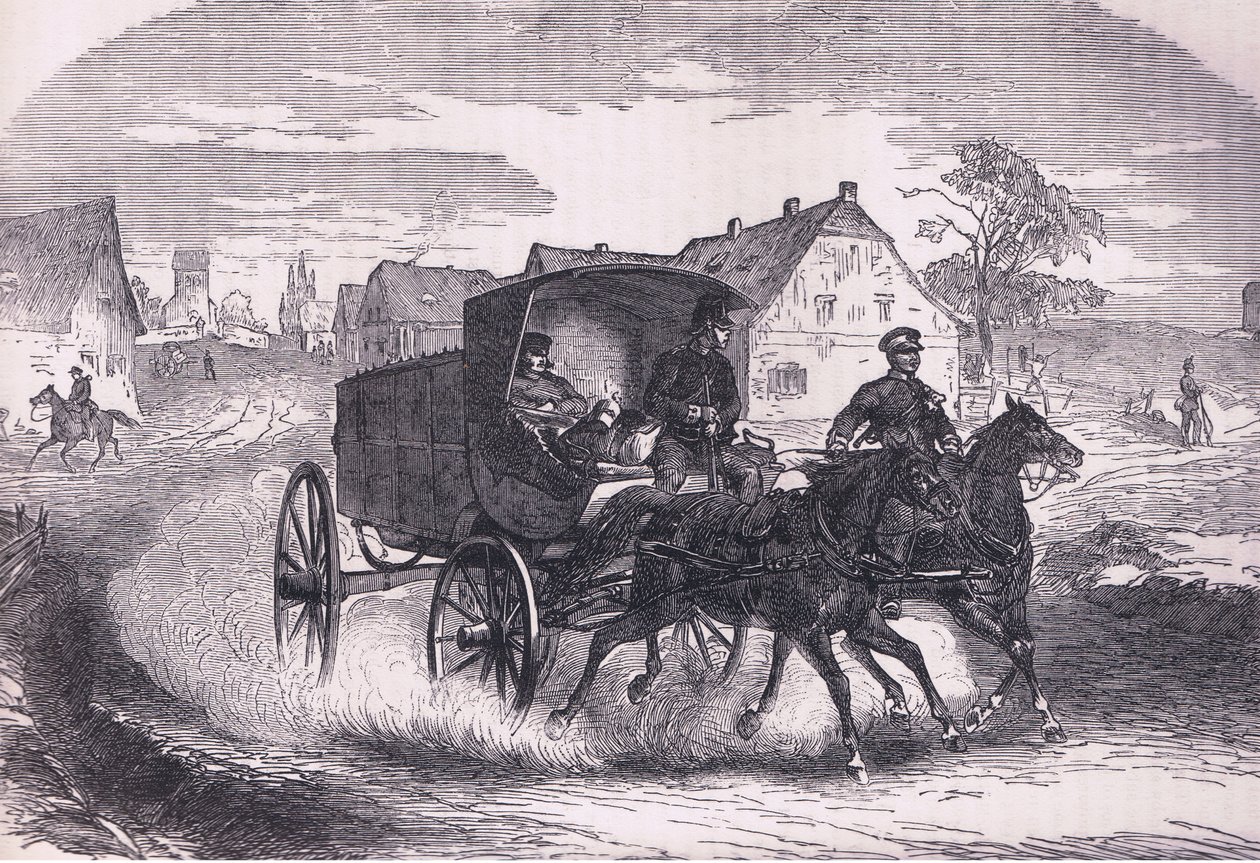 Preussisk militærpost, Cassells historie om krigen mellem Frankrig og Tyskland udgivet af Cassell and Company Limited, ca. 1890 (litho) af German School