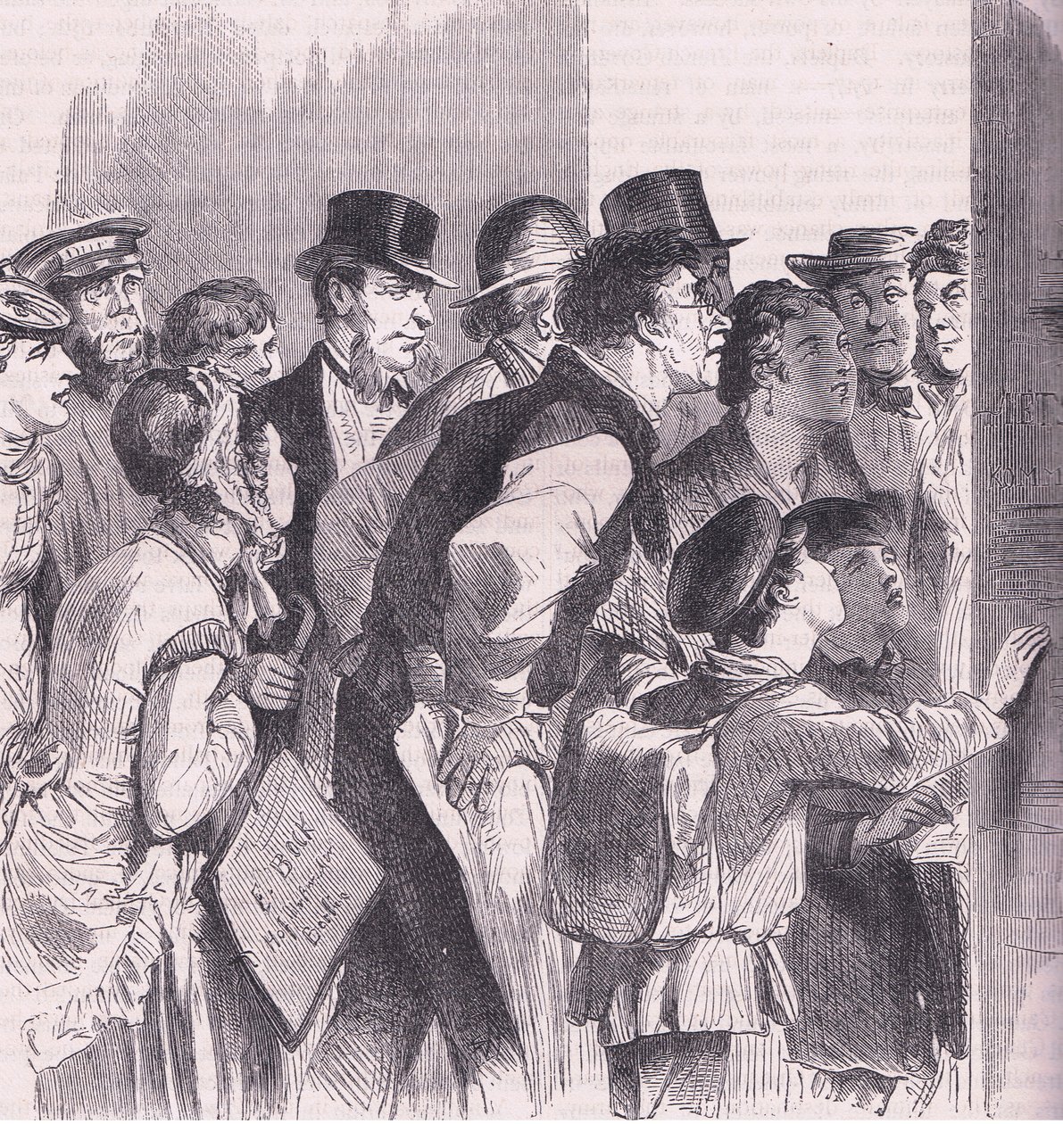 Læser nyhederne i Berlin, Cassells historie om krigen mellem Frankrig og Tyskland udgivet af Cassell and Company Limited, ca. 1890 (litho) af German School