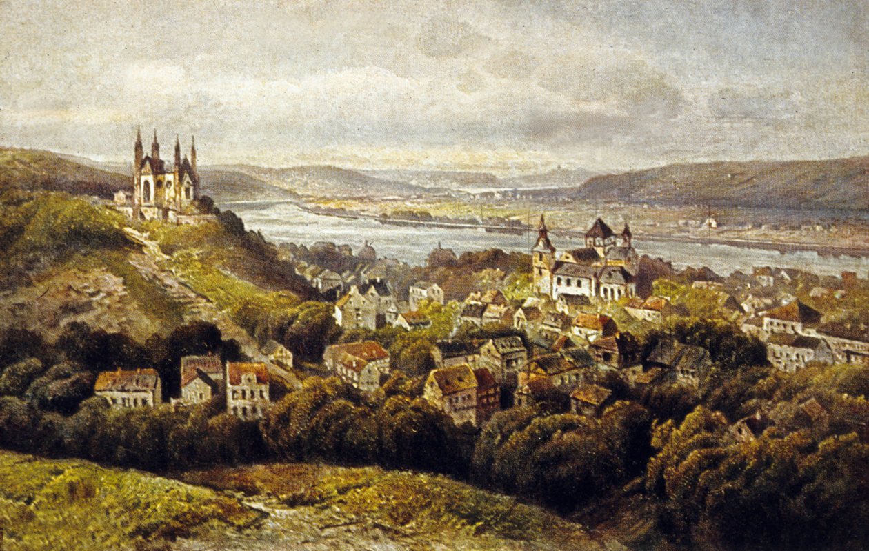 Remagen, Tyskland (farve litho) af German School